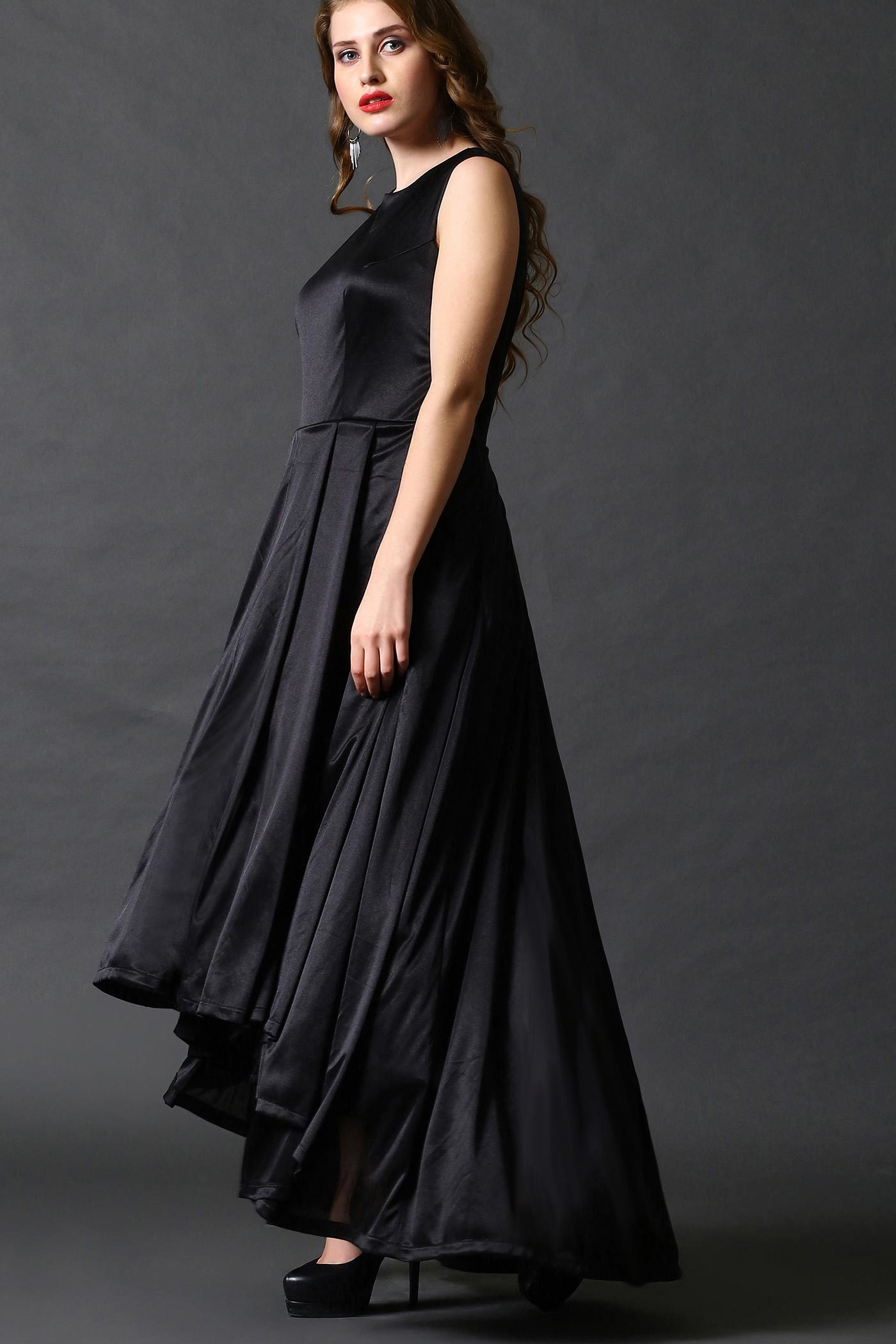 black shimmer gown